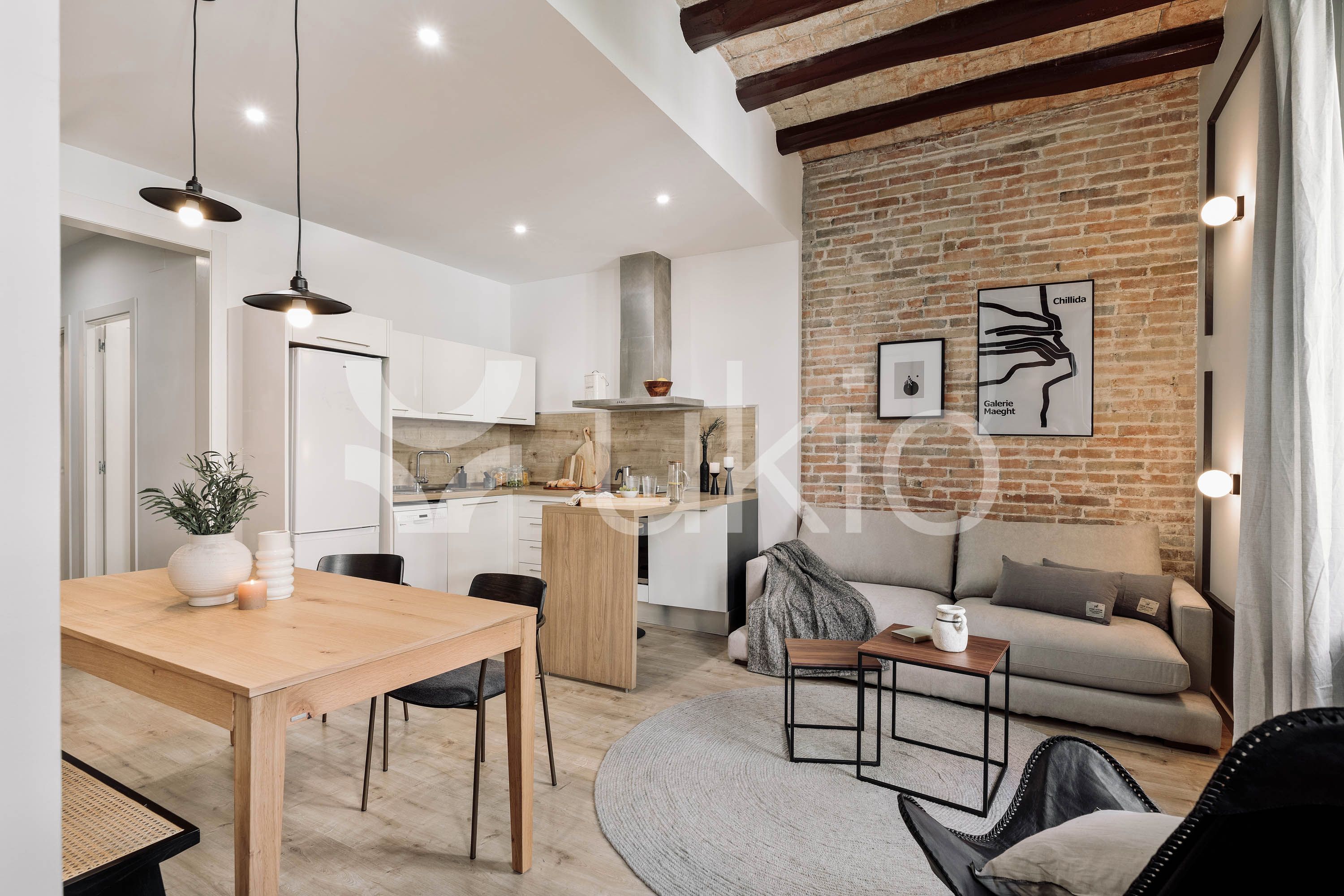 Living room of Apartment to rent in  Barcelona Capital  with Air Conditioner, Heating and Furnished