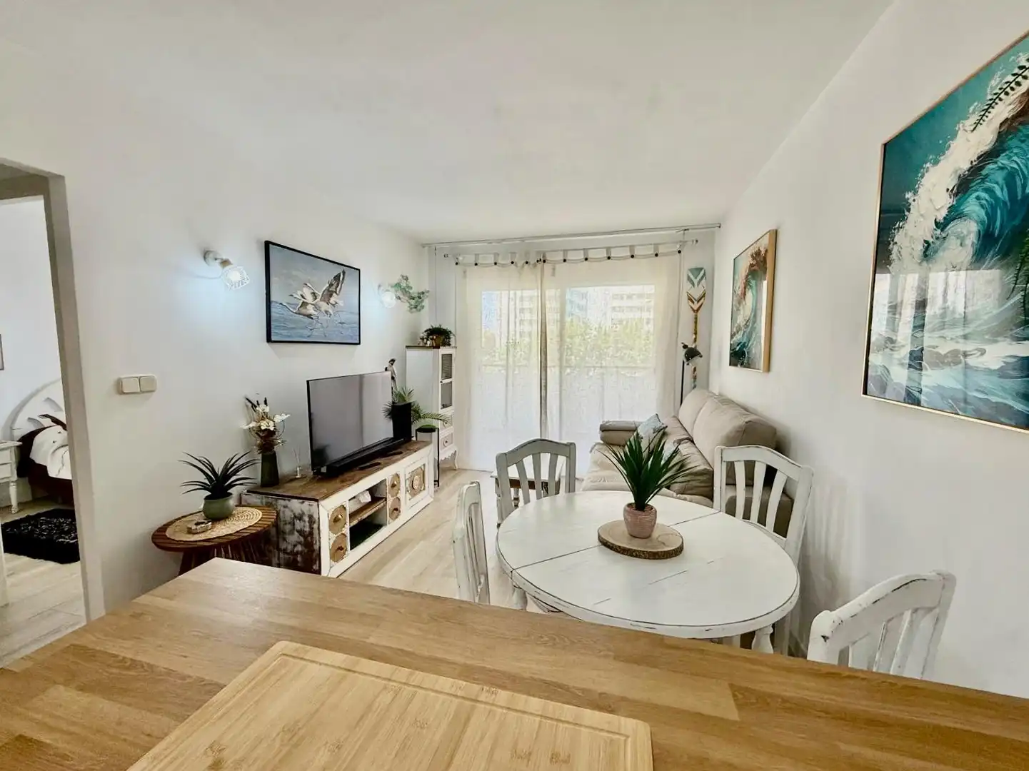 Sala de estar de Apartamento en venta en Benidorm con Jardín privado, Terraza y Amueblado
