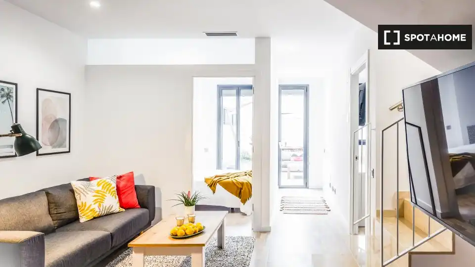 Living room of Flat for share in Barcelona  with Air Conditioner, Heating and Furnished