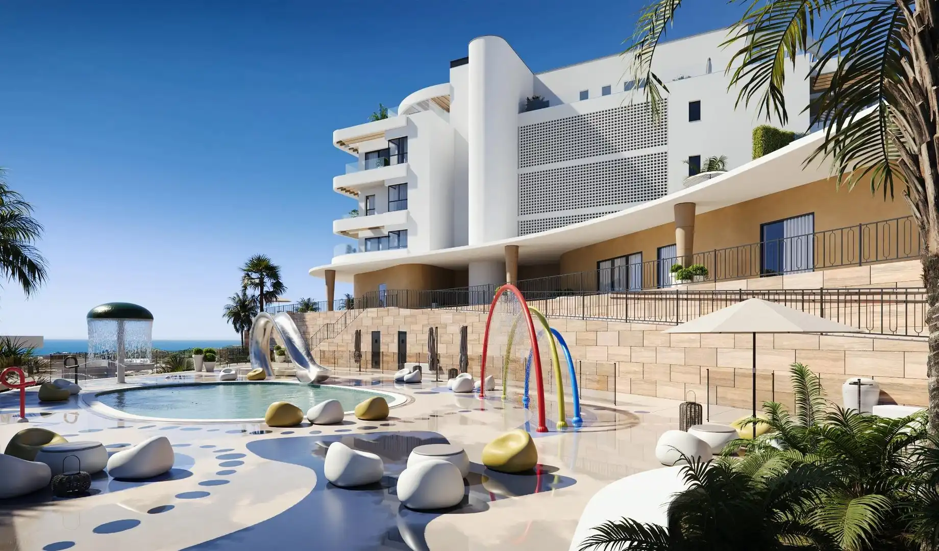 Piscina de Apartamento en venta en Mijas con Aire acondicionado, Calefacción y Jardín privado