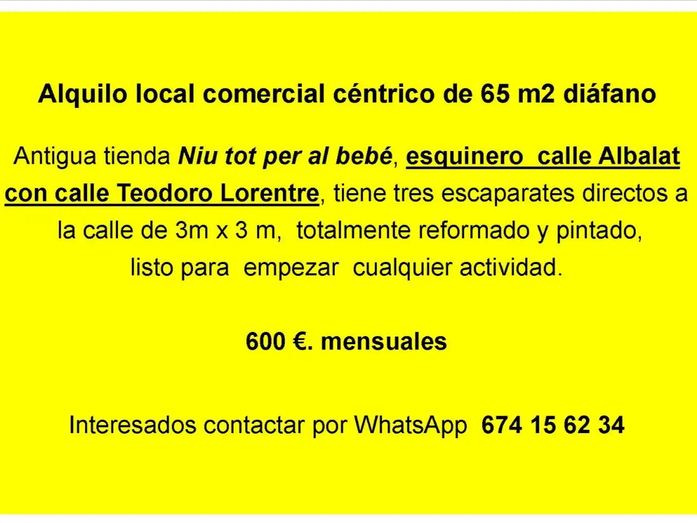 Local comercial de lloguer a Calle Albalat 13-A, imagen 12