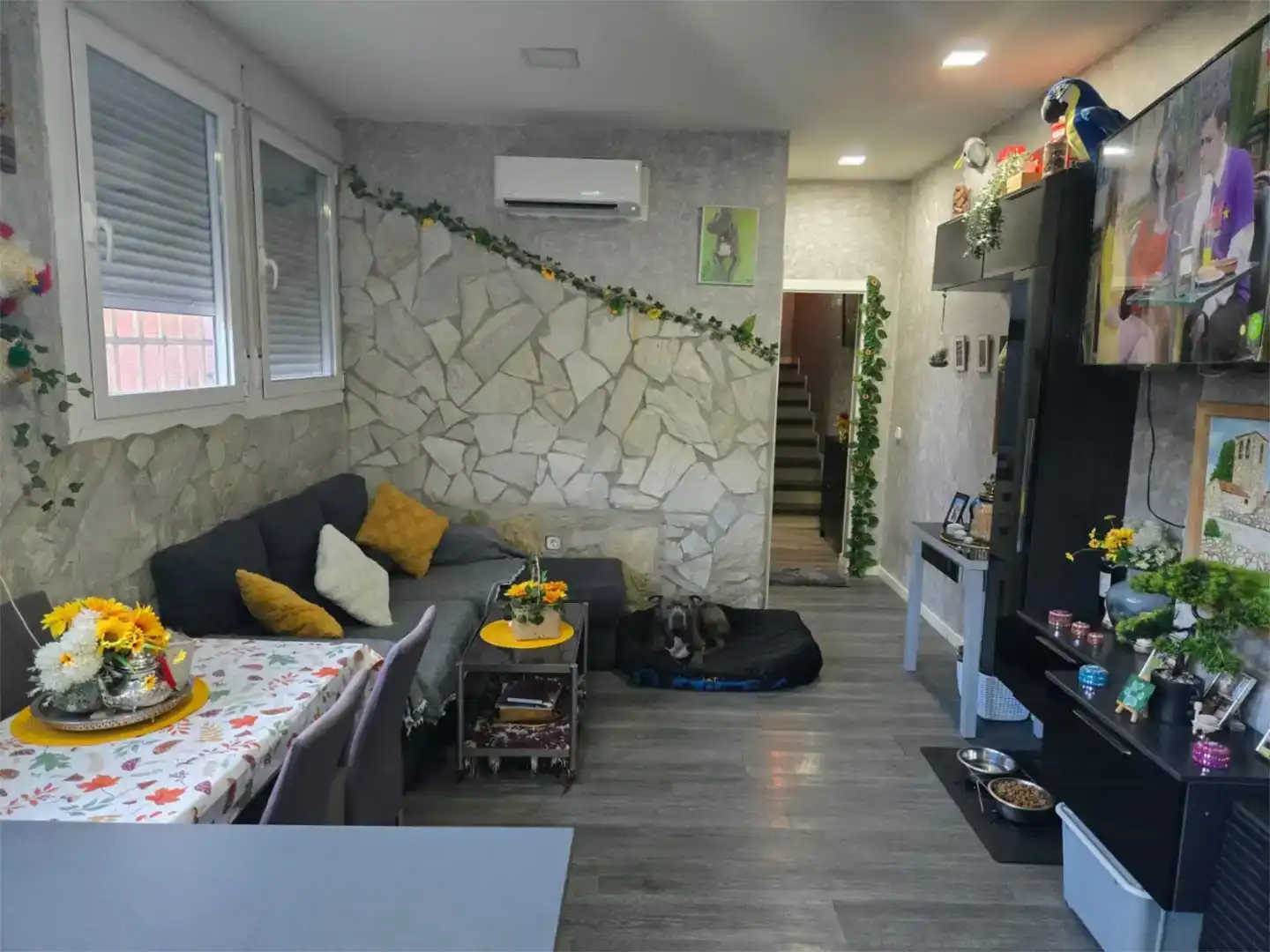 Sala de estar de Piso en venta en Getafe con Aire acondicionado, Parquet y Amueblado