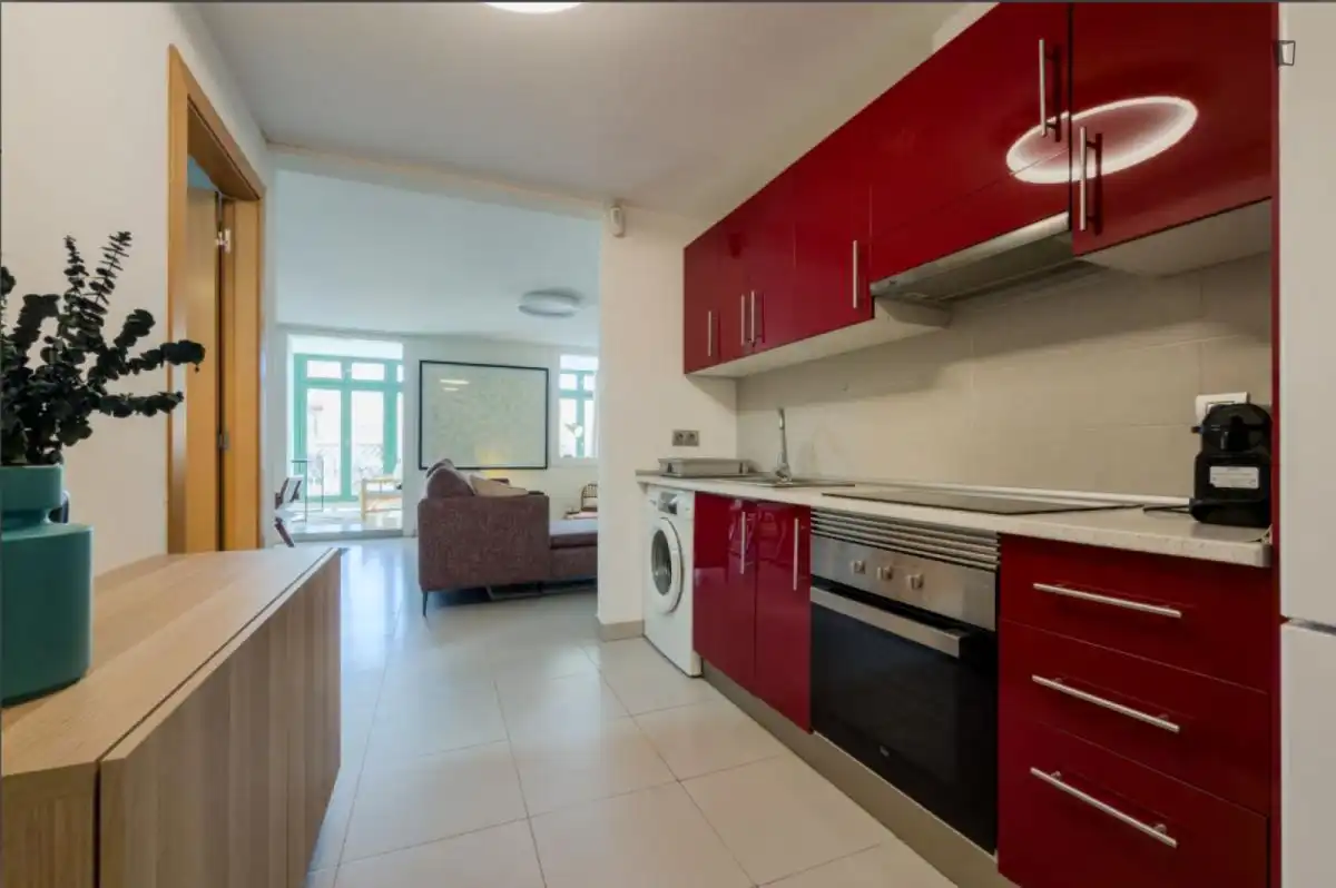 Cocina de Apartamento de alquiler en Barcelona con Aire acondicionado, Calefacción y Amueblado