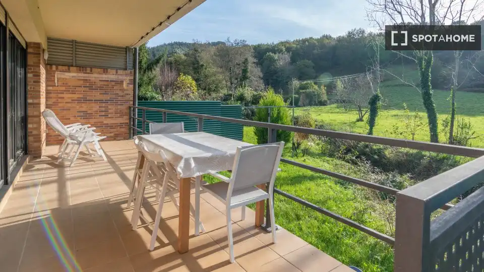 Terraza de Apartamento para compartir en Mendata con Aire acondicionado, Terraza y Amueblado