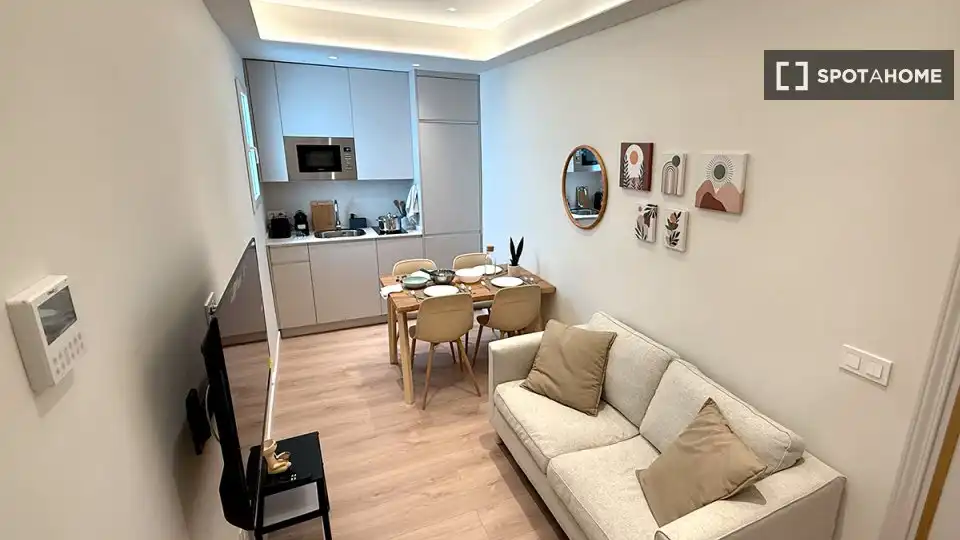 Sala de estar de Piso de alquiler en Madrid con Aire acondicionado, Calefacción y Amueblado