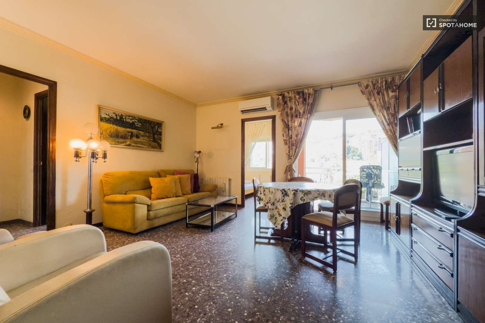 Sala d'estar de Apartament per a compartir en  Barcelona Capital amb Aire condicionat, Calefacció i Terrassa