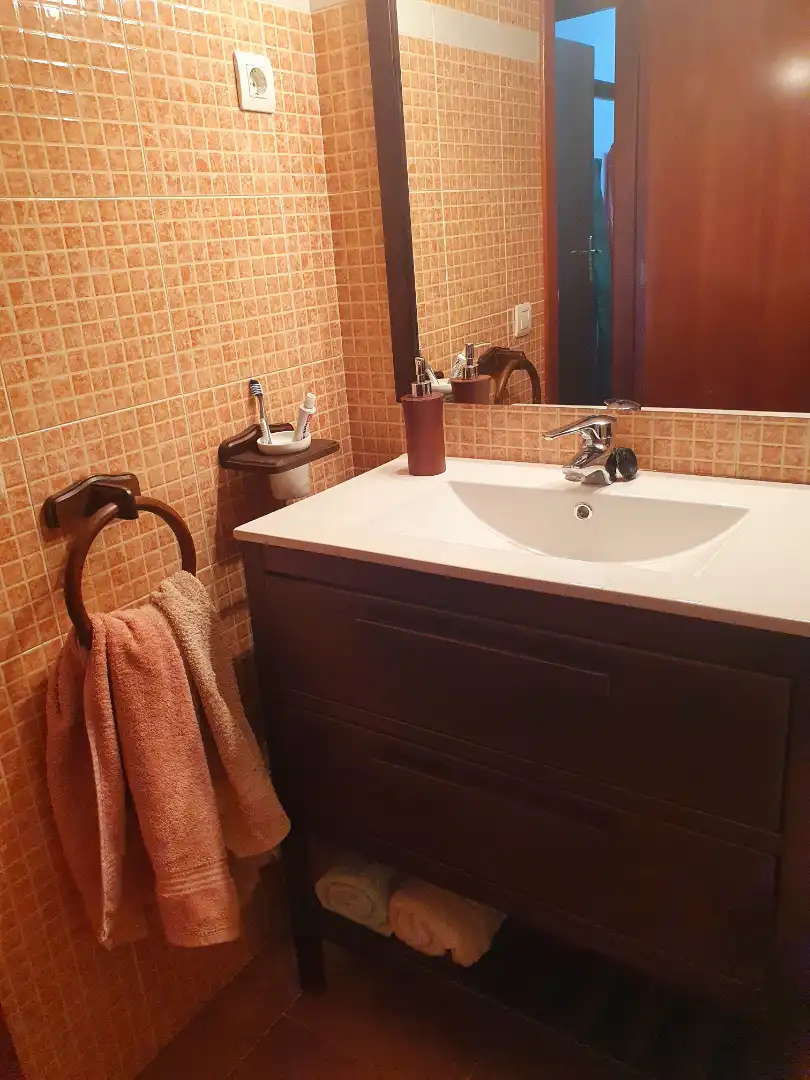 Baño de Piso de alquiler en Alp con Jardín privado, Amueblado y Balcón