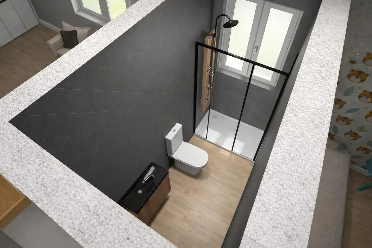 Badezimmer von Wohnung zum Verkauf in Tielmes mit Heizung, Abstellraum und Möbliert