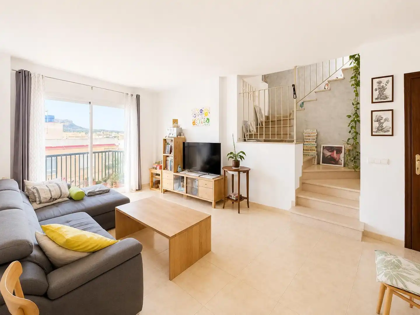 Sala d'estar de Àtic en venda en Llucmajor amb Aire condicionat, Terrassa i Balcó