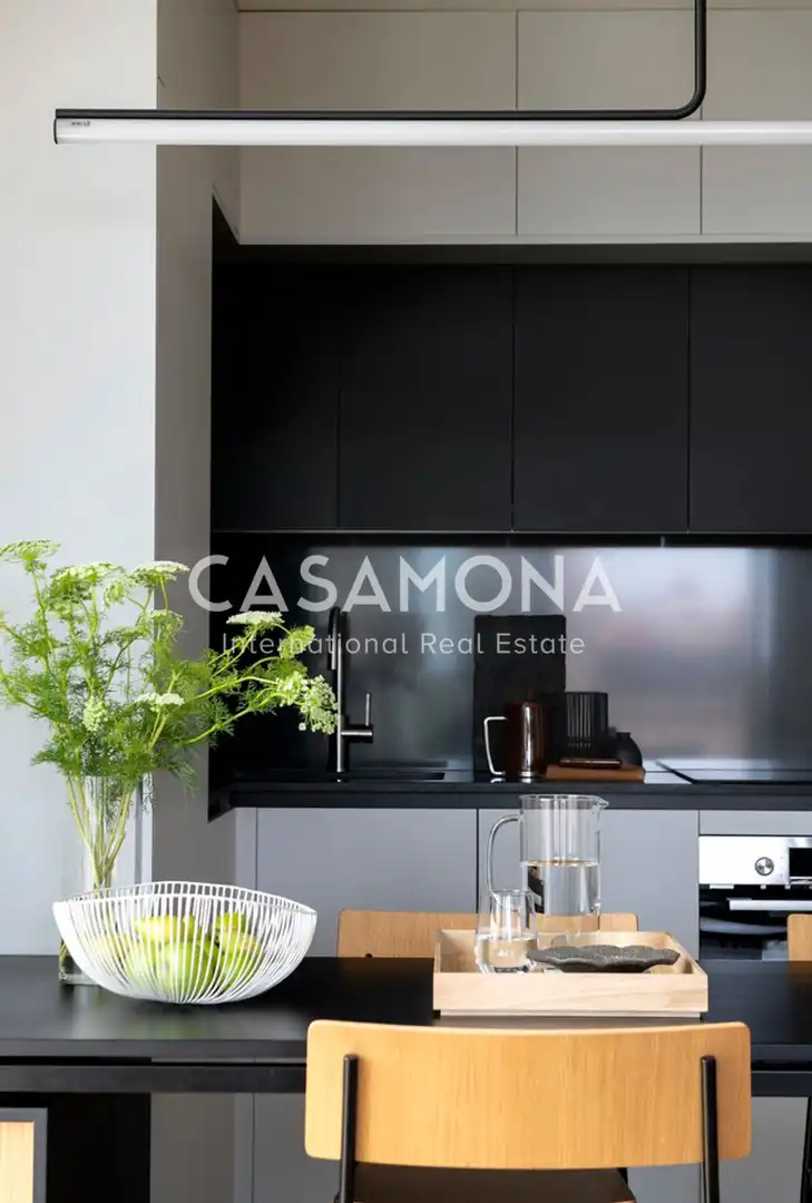 Cocina de Apartamento de alquiler en Barcelona con Aire acondicionado, Terraza y Internet