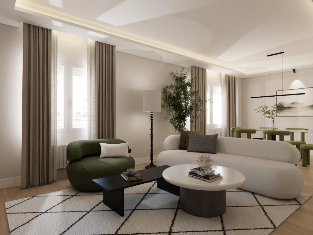 Living room of Flat for sale in  Madrid Capital  with Air Conditioner, Heating and Furnished