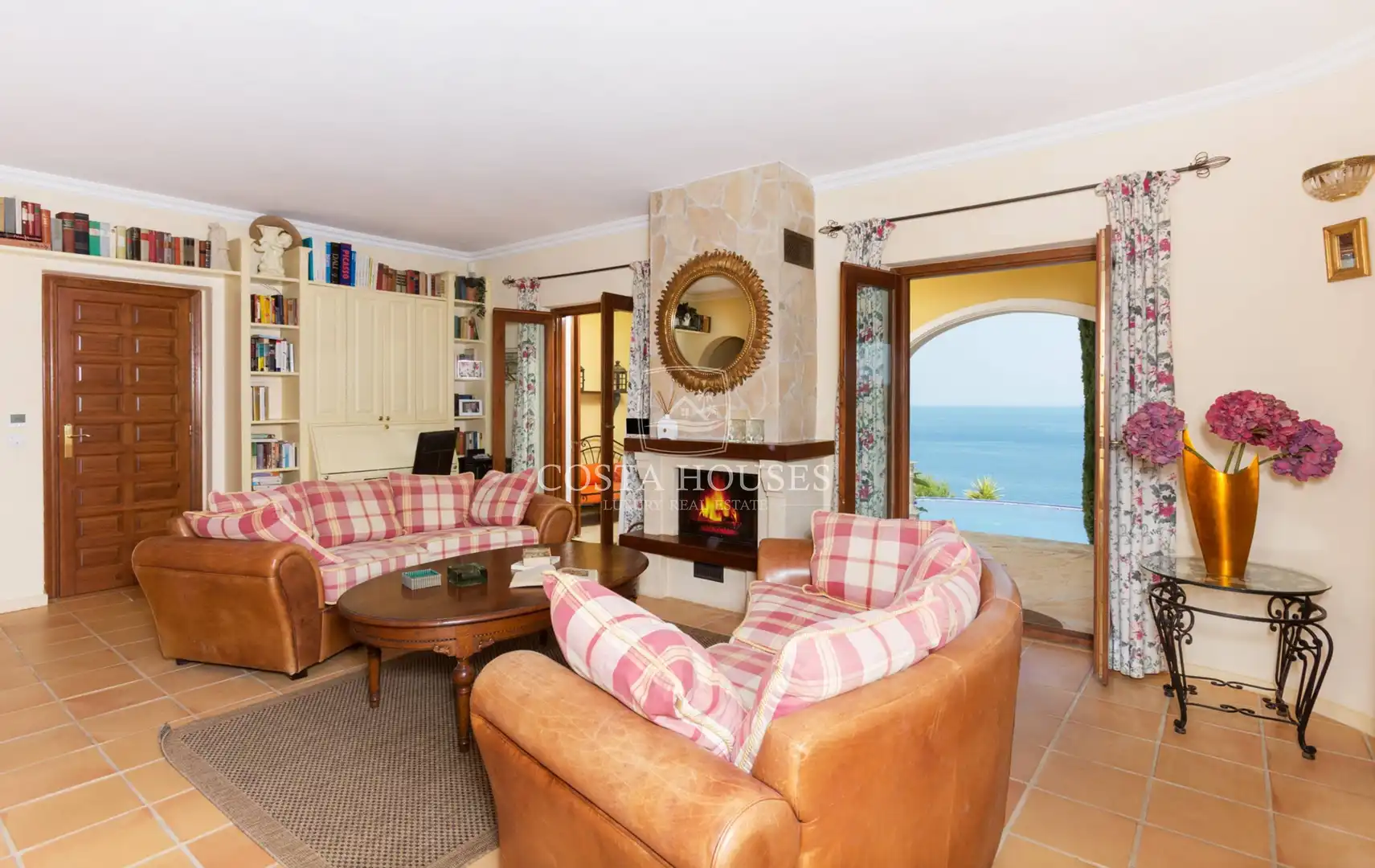 Sala d'estar de Casa o xalet en venda en Benitachell / El Poble Nou de Benitatxell amb Aire condicionat, Jardí privat i Terrassa
