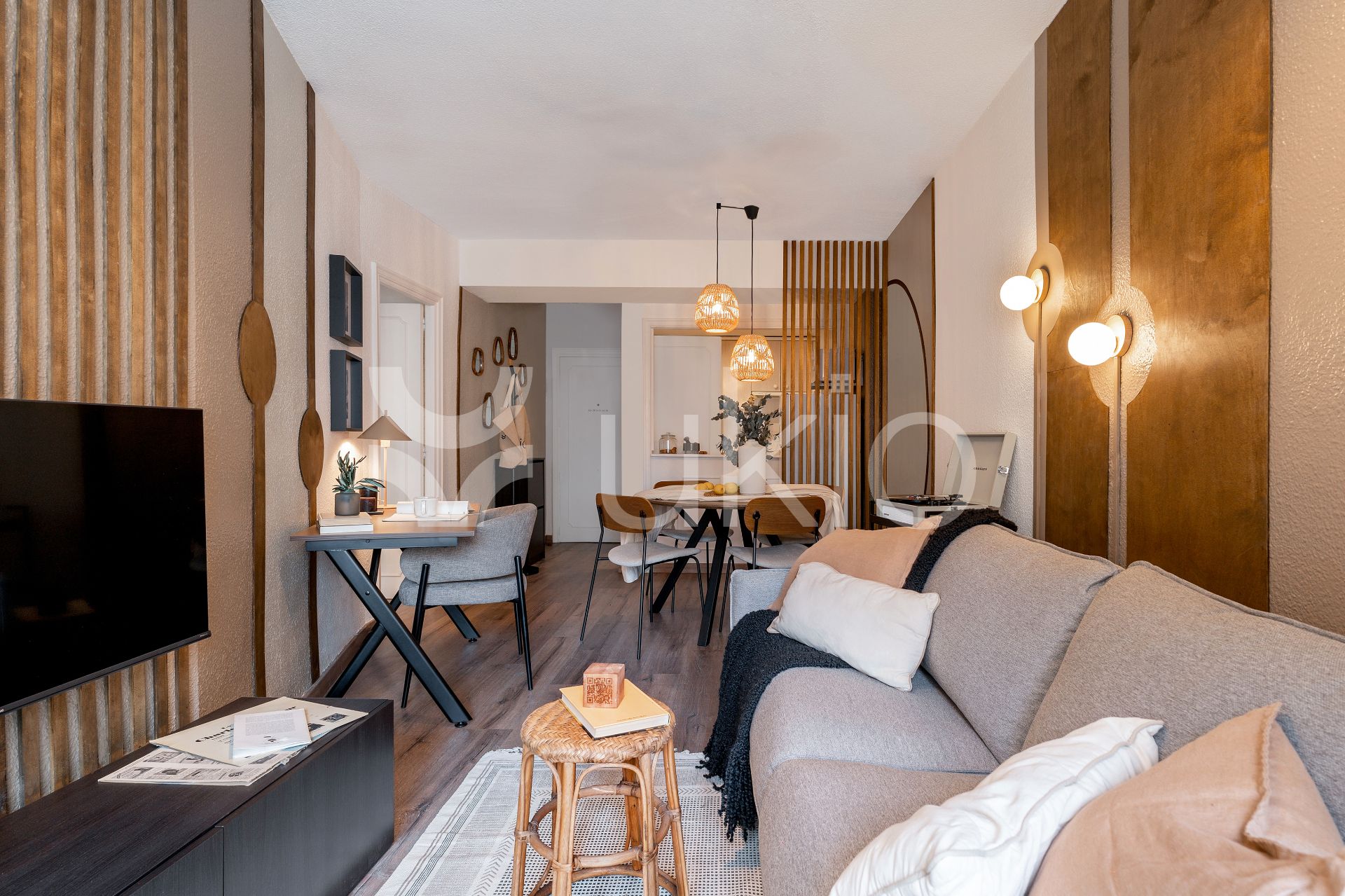 Living room of Apartment to rent in  Madrid Capital  with Air Conditioner, Heating and Furnished