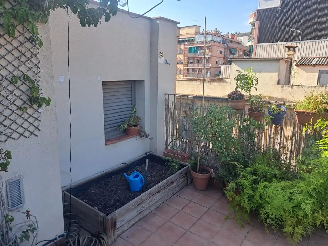 Balcony of Attic for rent in Barcelona  with Air Conditioner, Parquet flooring and Terrace