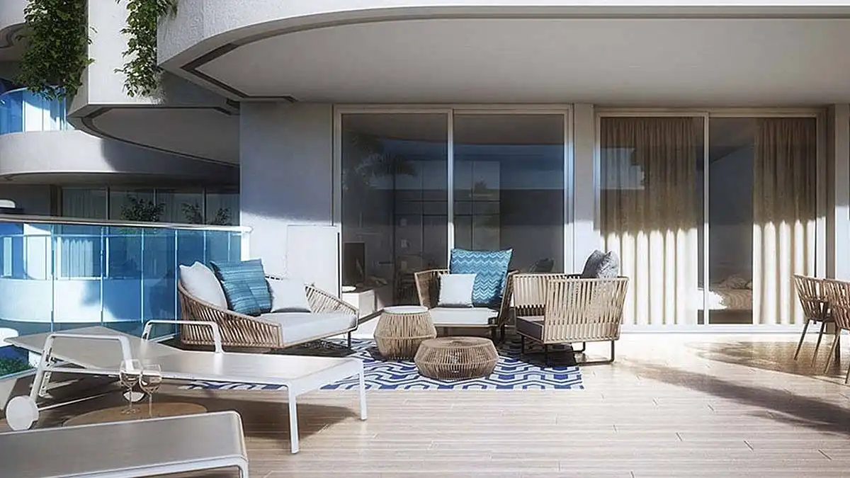 Terraza de Apartamento en venta en Fuengirola con Aire acondicionado, Calefacción y Jardín privado