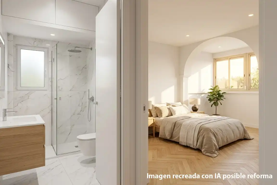 Schlafzimmer von Dachboden zum Verkauf in Madrid mit Klimaanlage, Heizung und Parkett