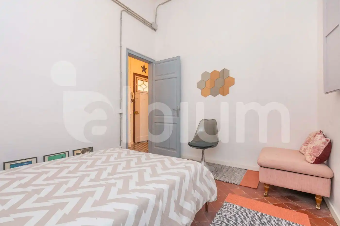 Schlafzimmer von Wohnung zum Verkauf in Barcelona mit Klimaanlage und Terrasse