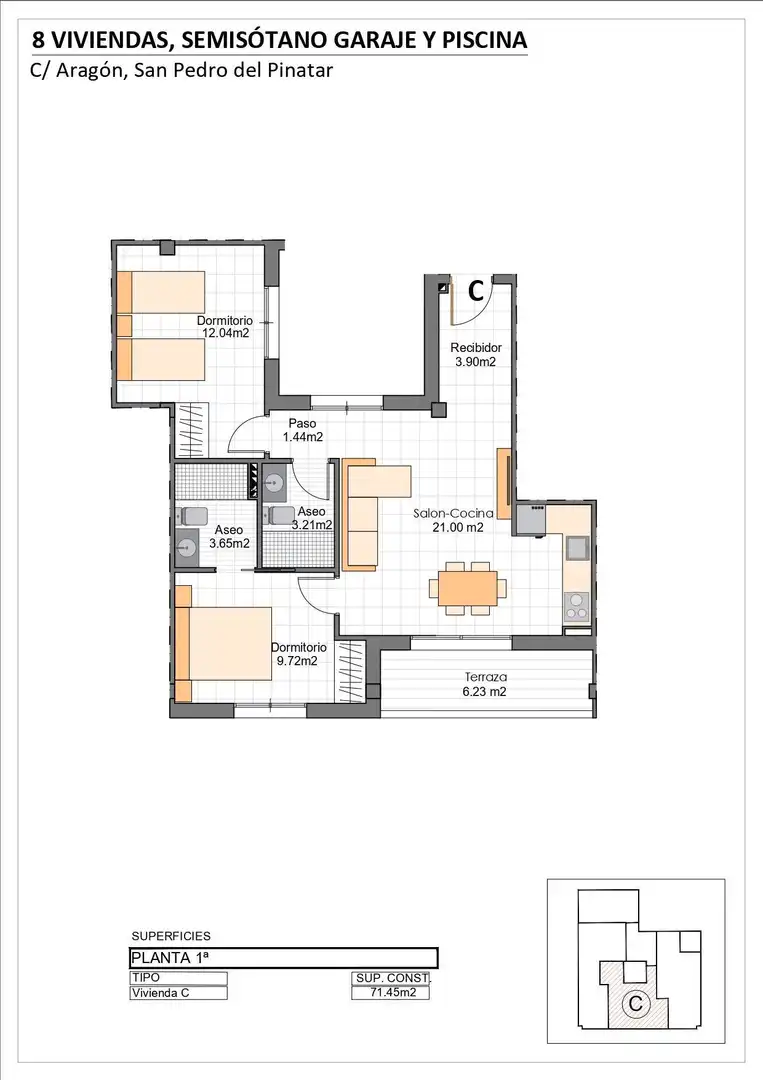 Apartament en venda en San Pedro del Pinatar amb Aire condicionat, Calefacció i Terrassa