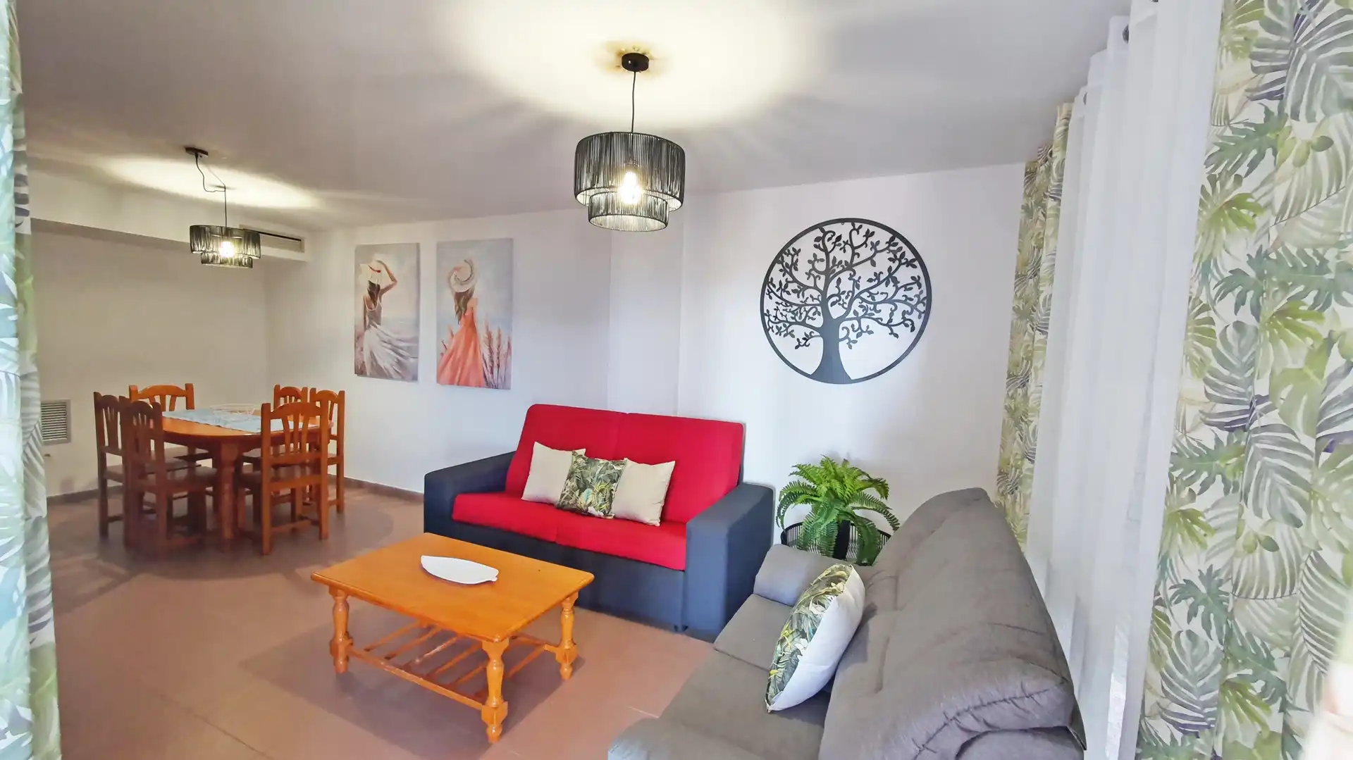 Wohnzimmer von Wohnungen zur Miete in Gandia mit Terrasse, Möbliert und Ofen
