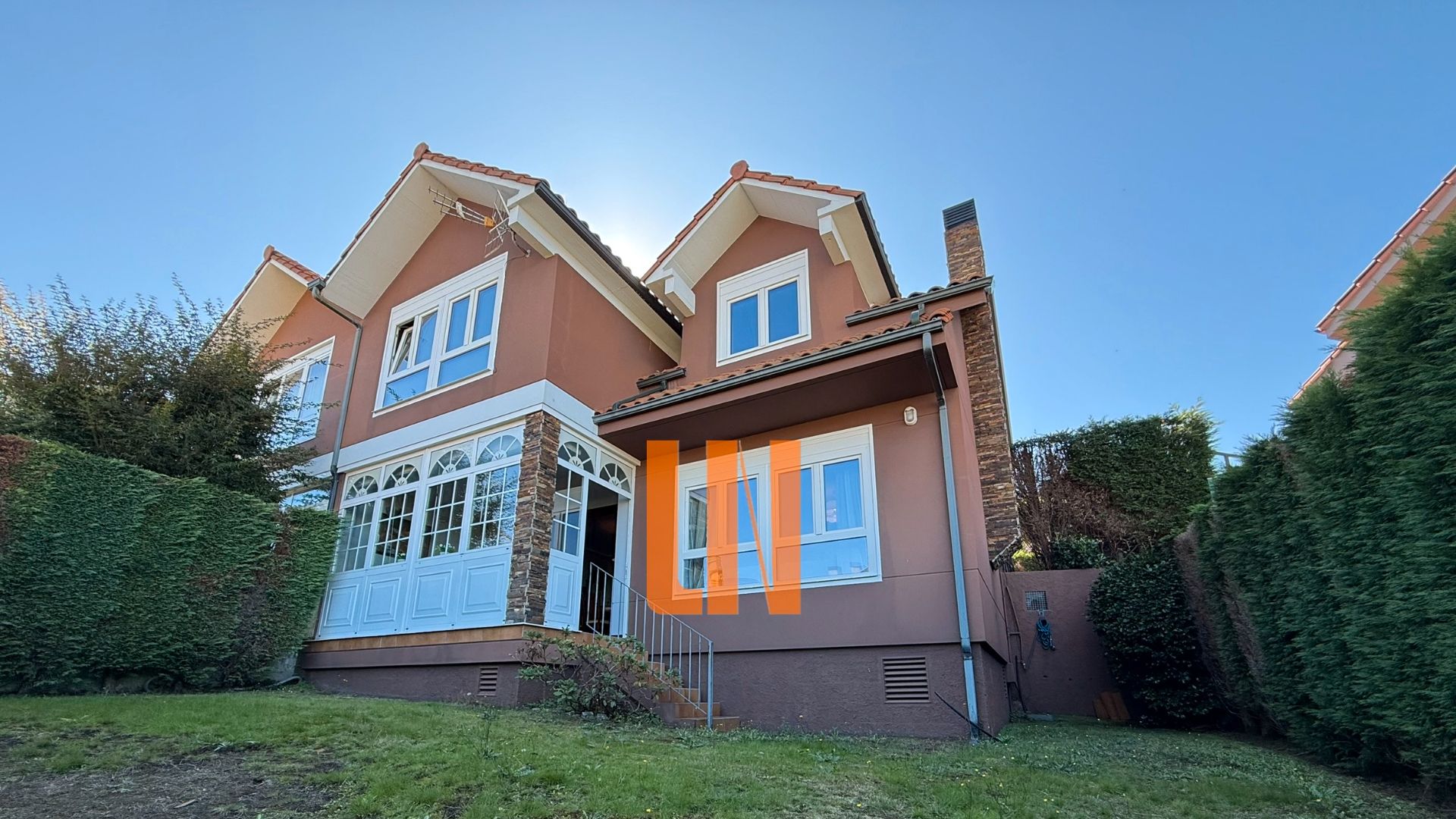 Exterior view of Single-family semi-detached for sale in A Coruña Capital   with Heating, Private garden and Parquet flooring