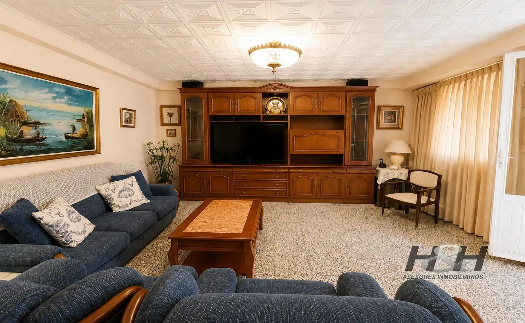 Sala de estar de Piso en venta en Godella con Aire acondicionado y Balcón