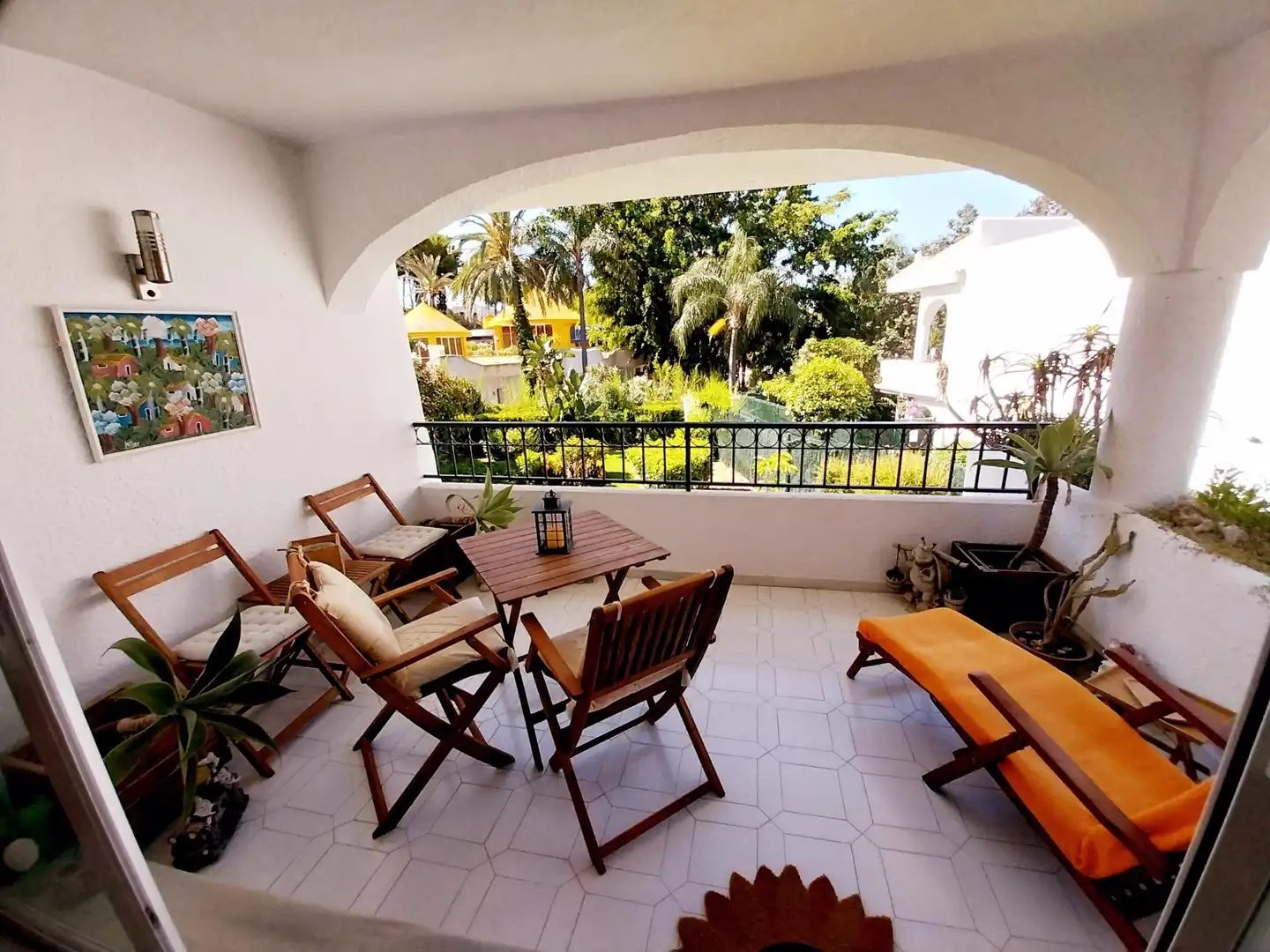 Terrasse von Wohnung zum Verkauf in Mijas mit Klimaanlage, Privatgarten und Terrasse