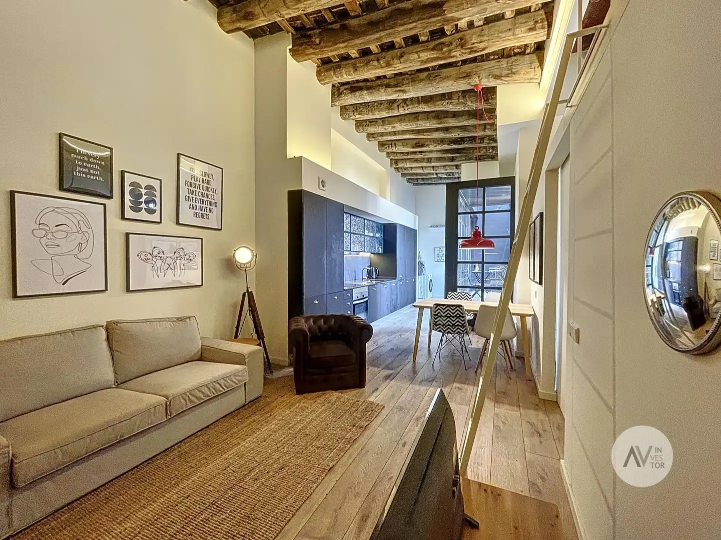 Sala de estar de Ático de alquiler en Barcelona con Aire acondicionado, Calefacción y Terraza