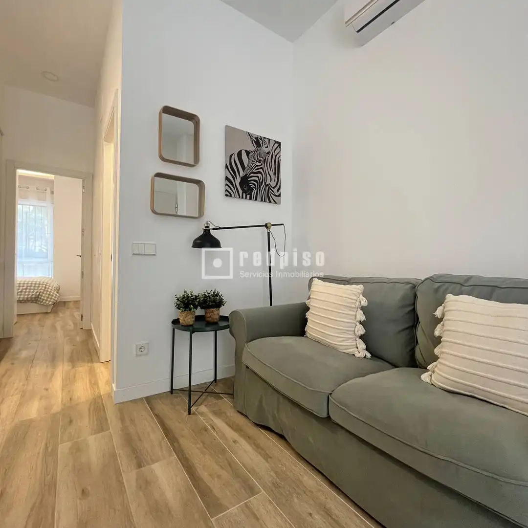 Wohnzimmer von Wohnung zur Miete in Madrid mit Klimaanlage, Heizung und Privatgarten