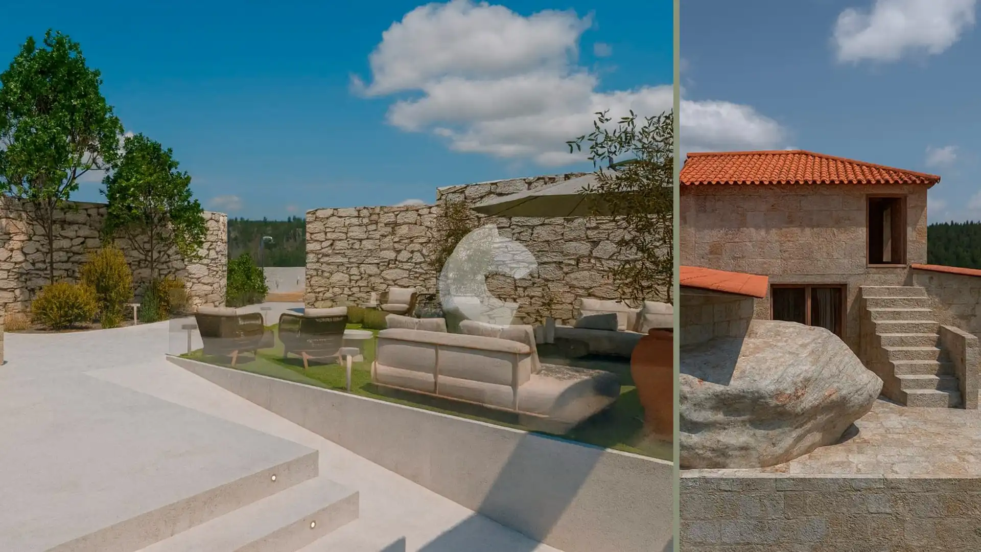 Terrassa de Casa adosada en venda en San Cibrao das Viñas amb Jardí privat