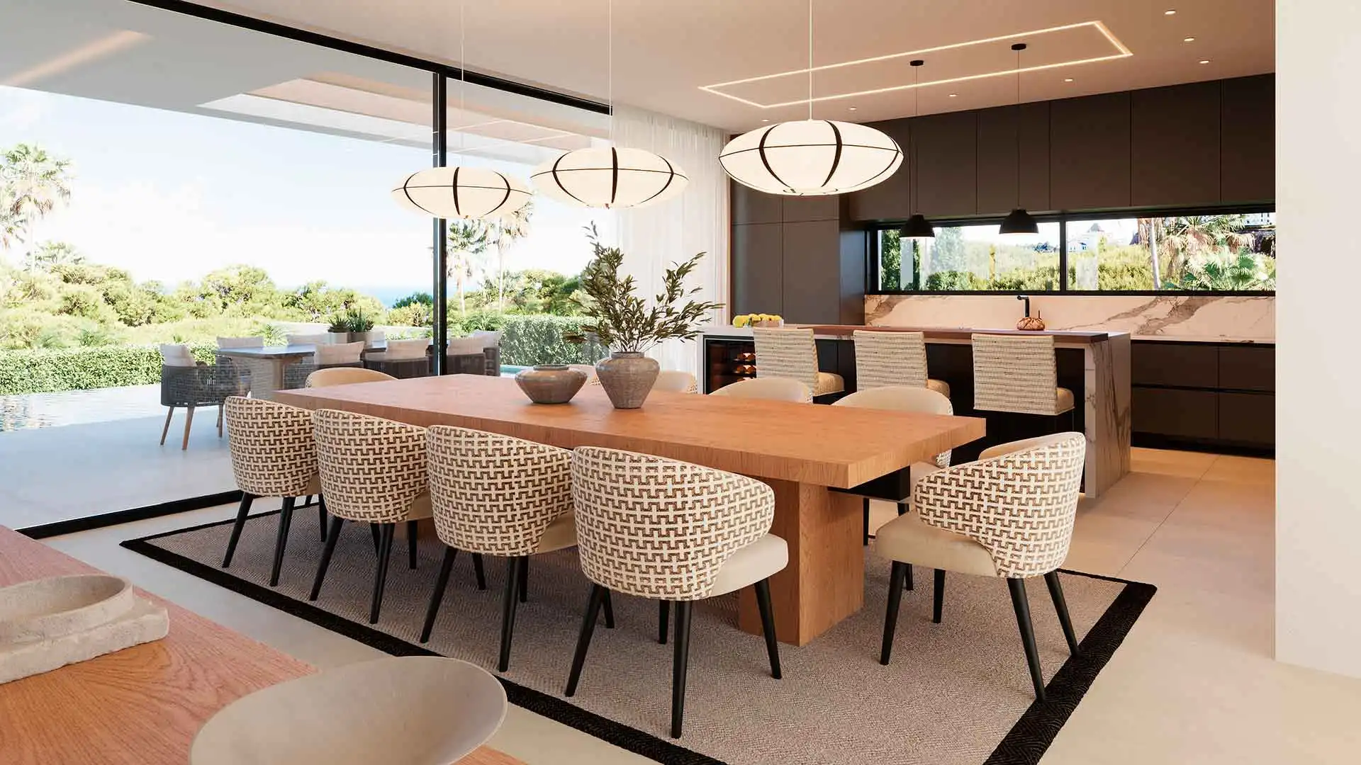 Dining room of Houses for sale in Marbella  with Air Conditioner, Heating and Terrace