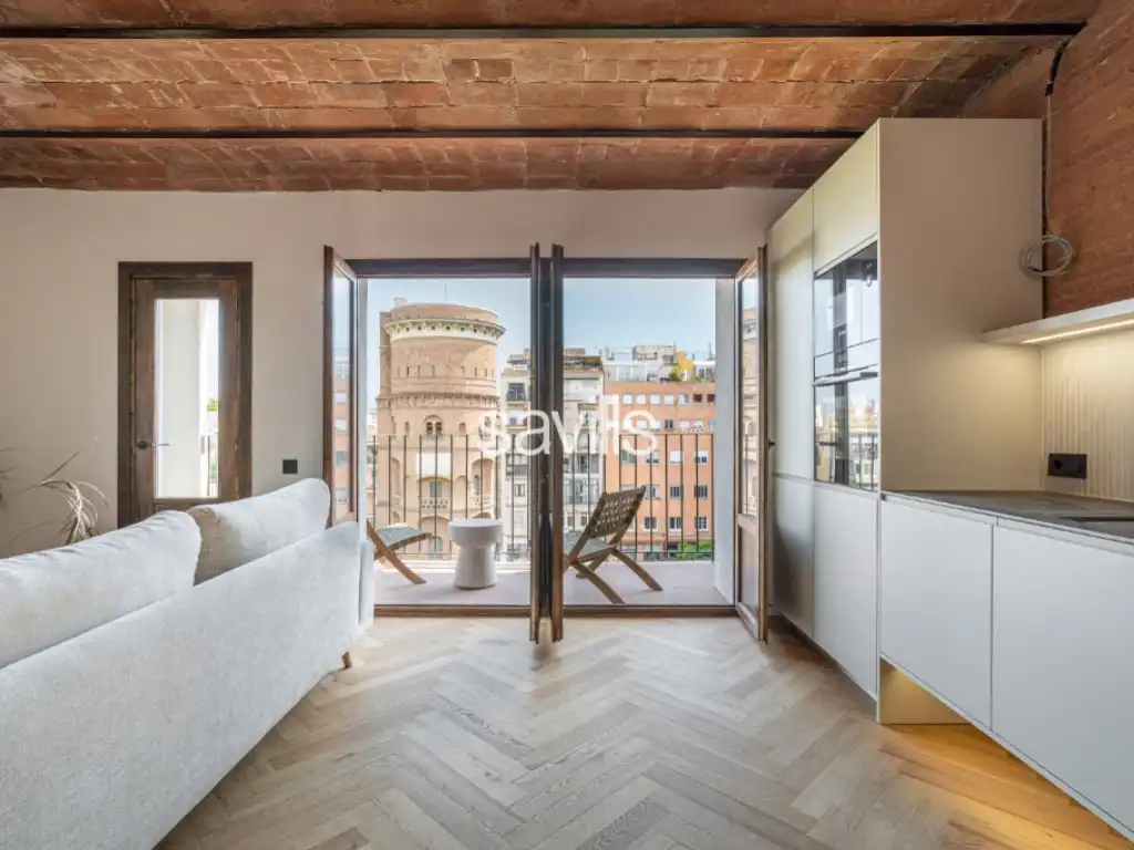 Sala de estar de Apartamento en venta en Barcelona con Aire acondicionado y Terraza