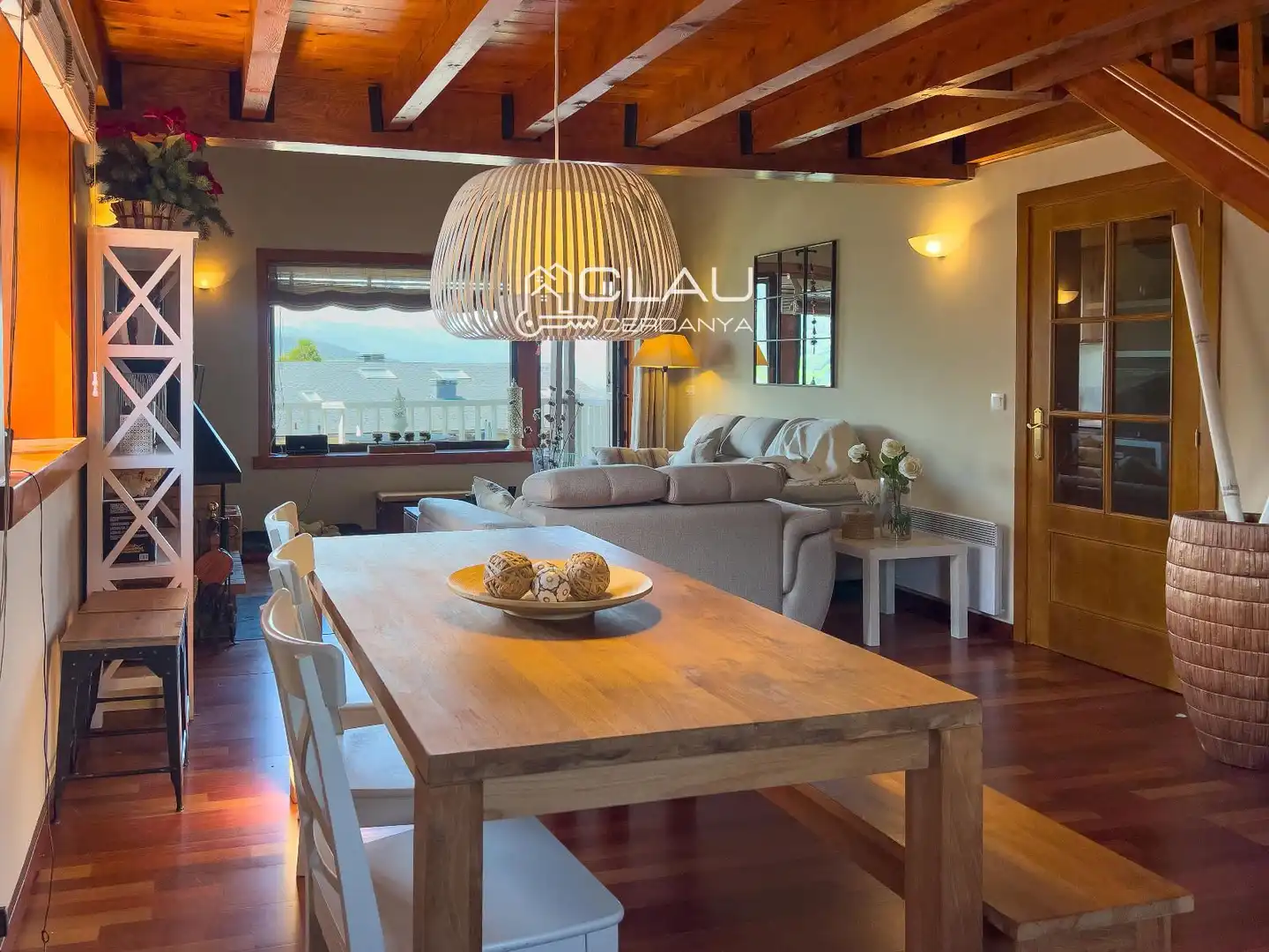 Dining room of Duplexes for rent in Osséja  with Heating, Parquet flooring and Terrace