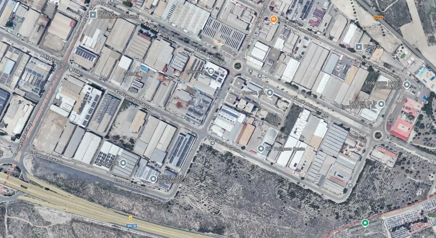 Vista exterior de Nau industrial en venda en Murcia