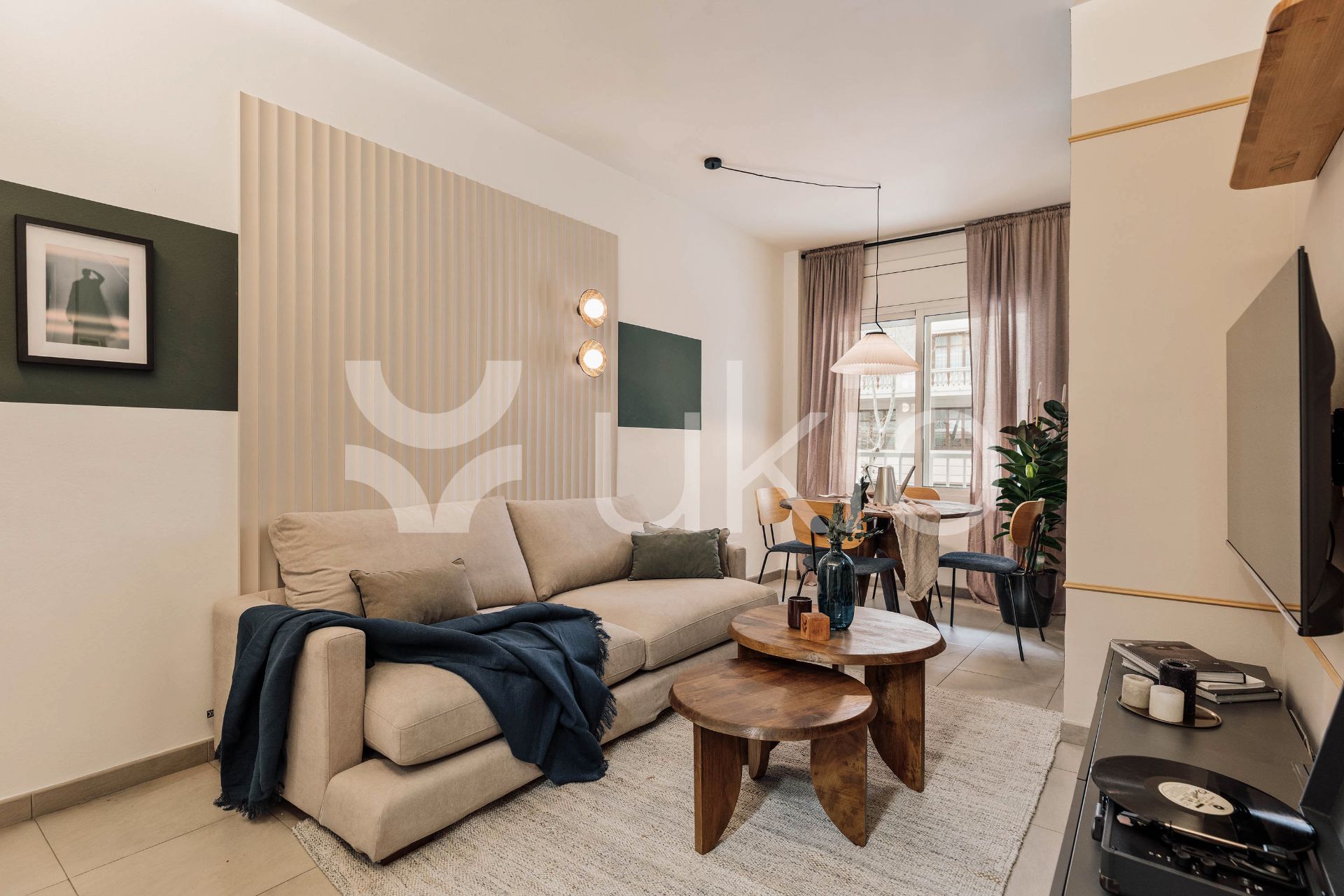 Living room of Apartment to rent in  Barcelona Capital  with Air Conditioner, Heating and Furnished