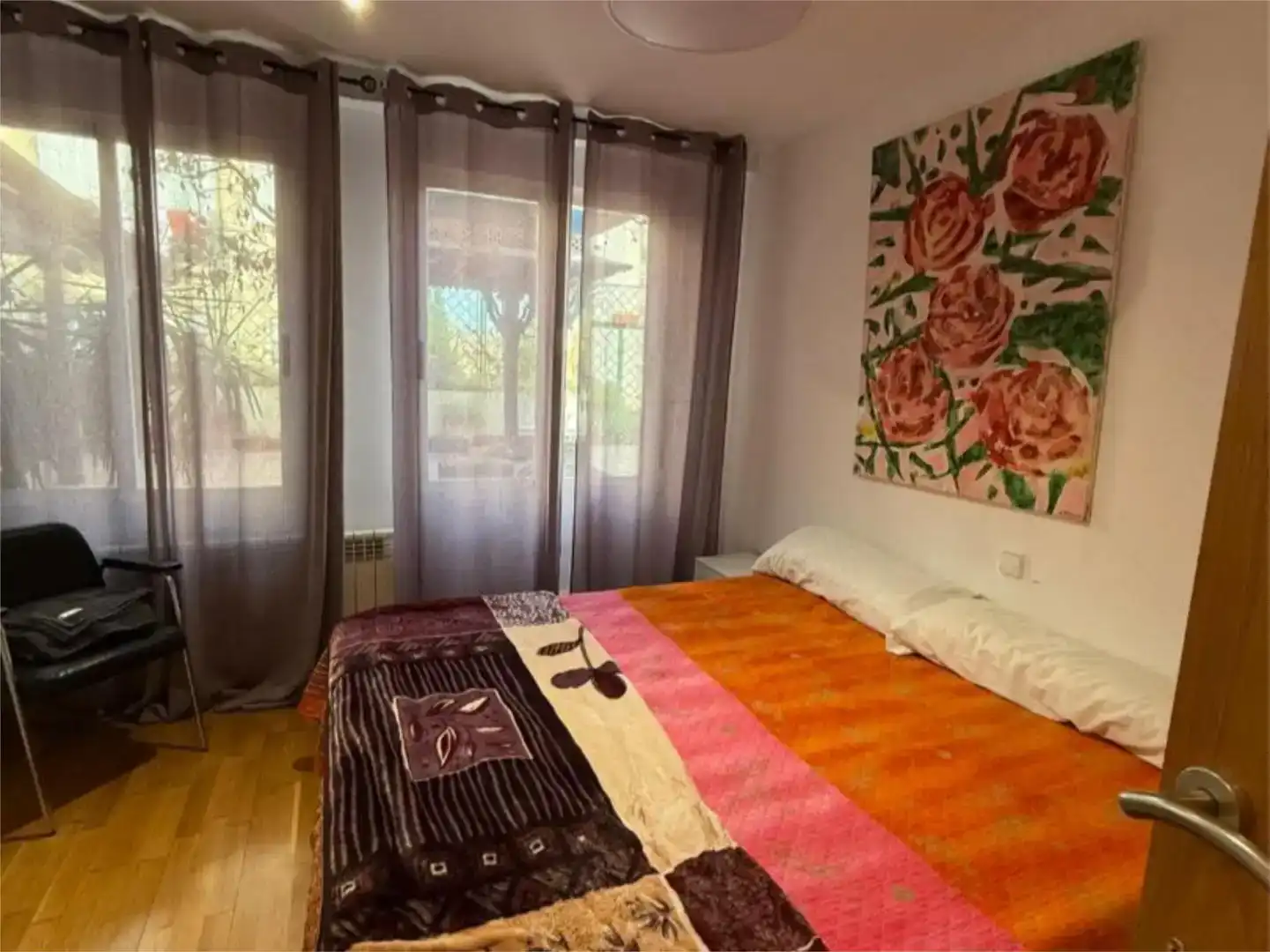 Schlafzimmer von Wohnung zur Miete in  Zaragoza Capital mit Klimaanlage und Balkon