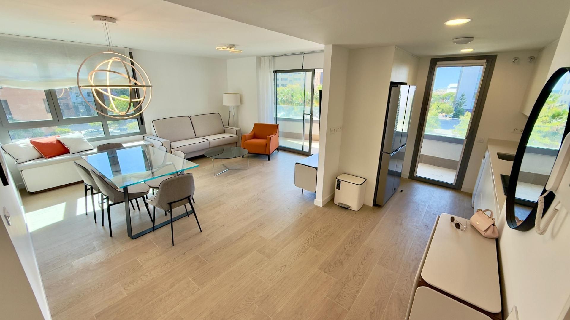 Sala de estar de Apartamento en venta en Alicante / Alacant con Aire acondicionado, Jardín privado y Terraza