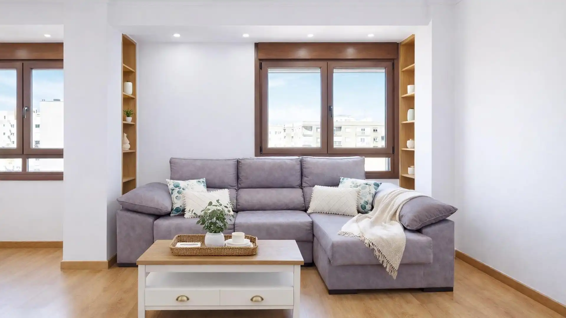 Living room of Flat for rent in  Almería Capital  with Air Conditioner and Furnished