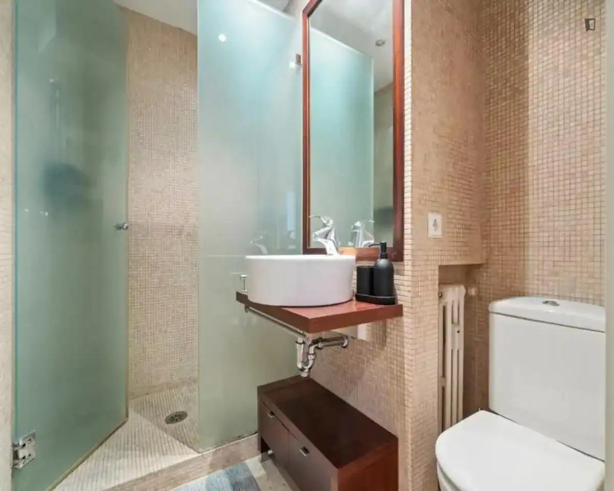 Baño de Apartamento para compartir en Madrid con Aire acondicionado, Calefacción y Amueblado