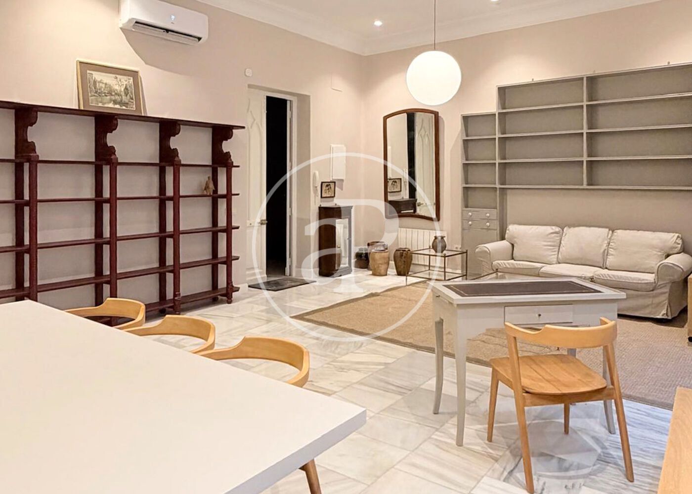 Sala d'estar de Pis de lloguer en  Madrid Capital amb Aire condicionat, Calefacció i Moblat