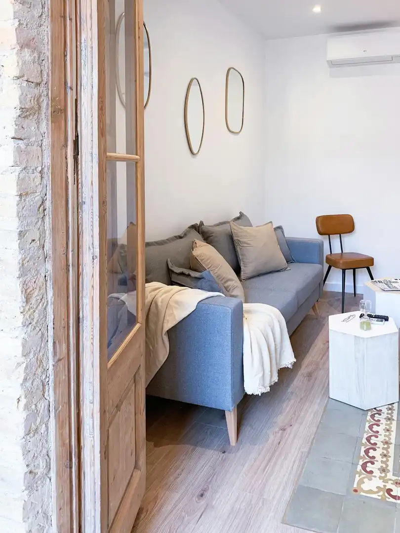 Sala de estar de Piso de alquiler en Barcelona con Aire acondicionado, Calefacción y Amueblado