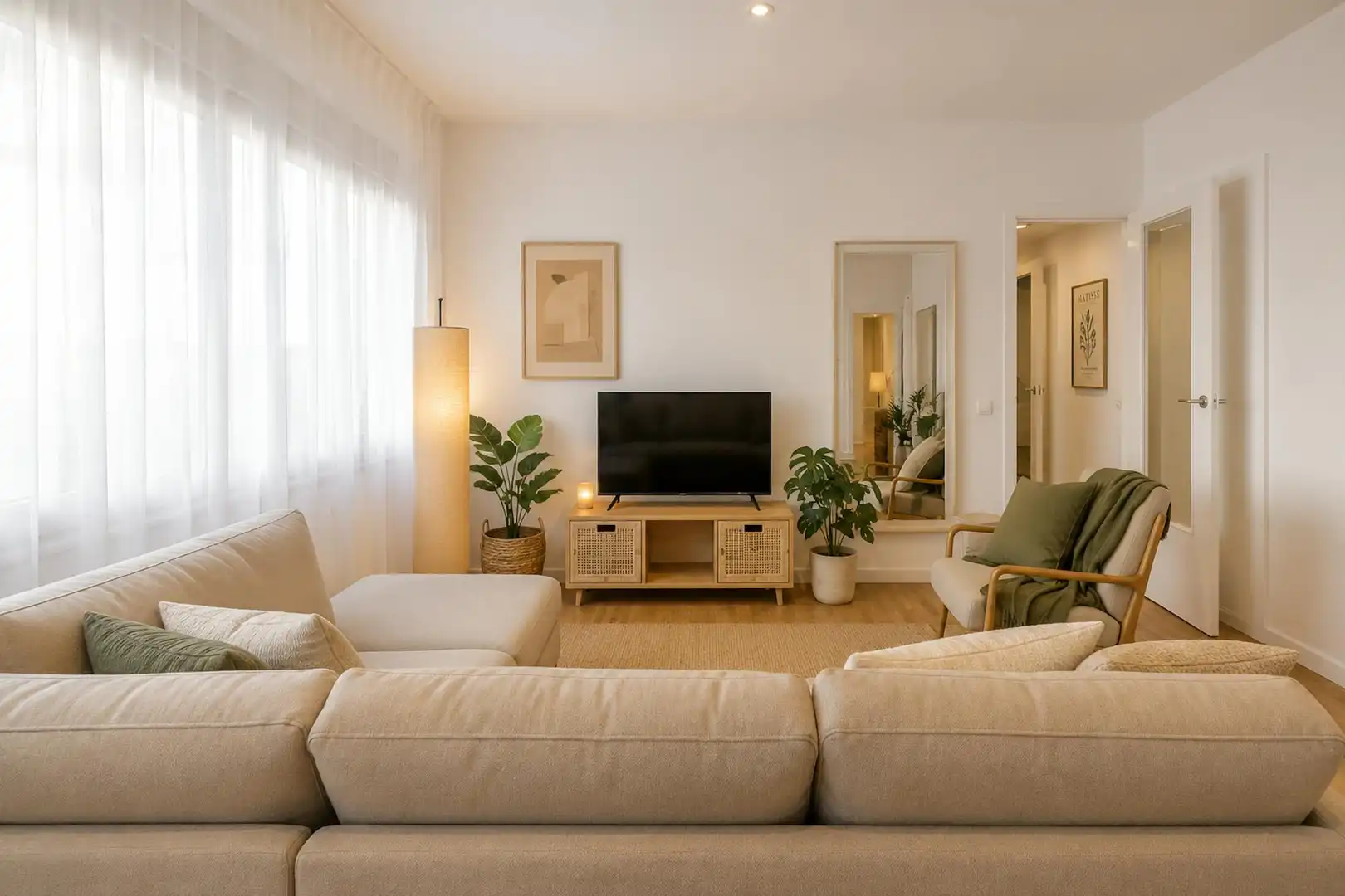 Living room of Flat for rent in Barcelona  with Air Conditioner, Heating and Furnished