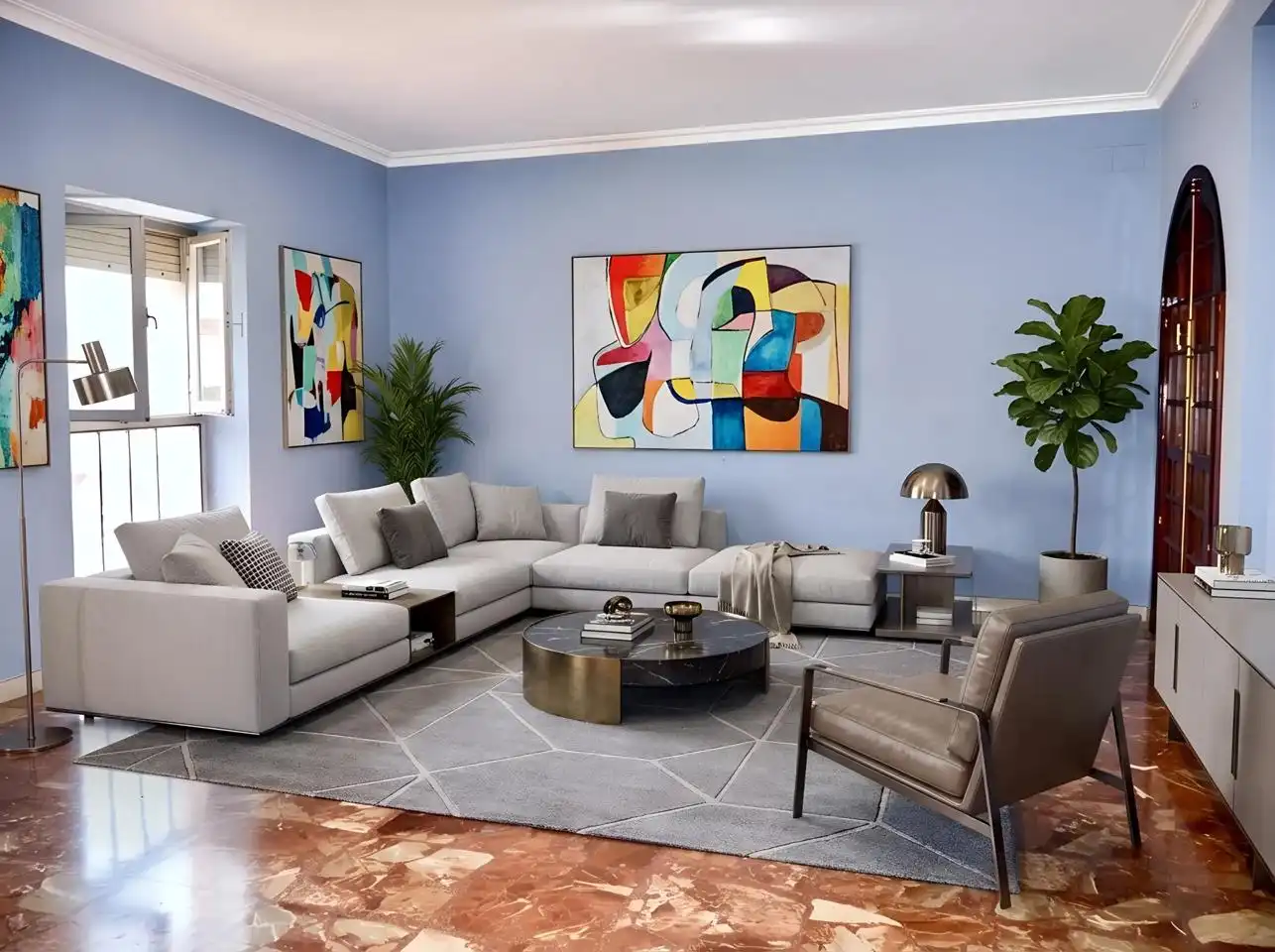 Living room of Flat for sale in Sevilla  with Air Conditioner, Terrace and Furnished