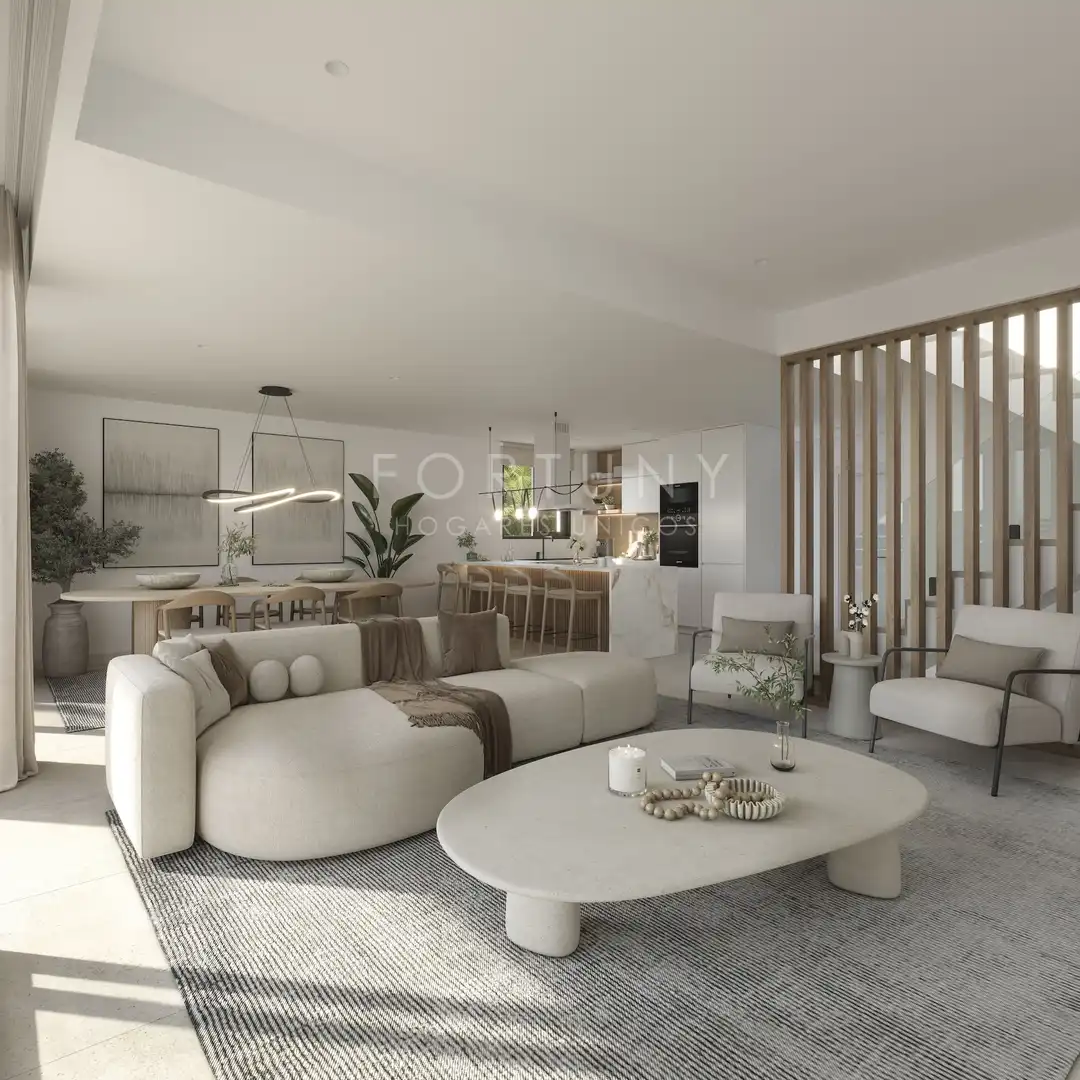 Sala d'estar de Casa adosada en venda en Alhaurín de la Torre amb Aire condicionat, Jardí privat i Terrassa