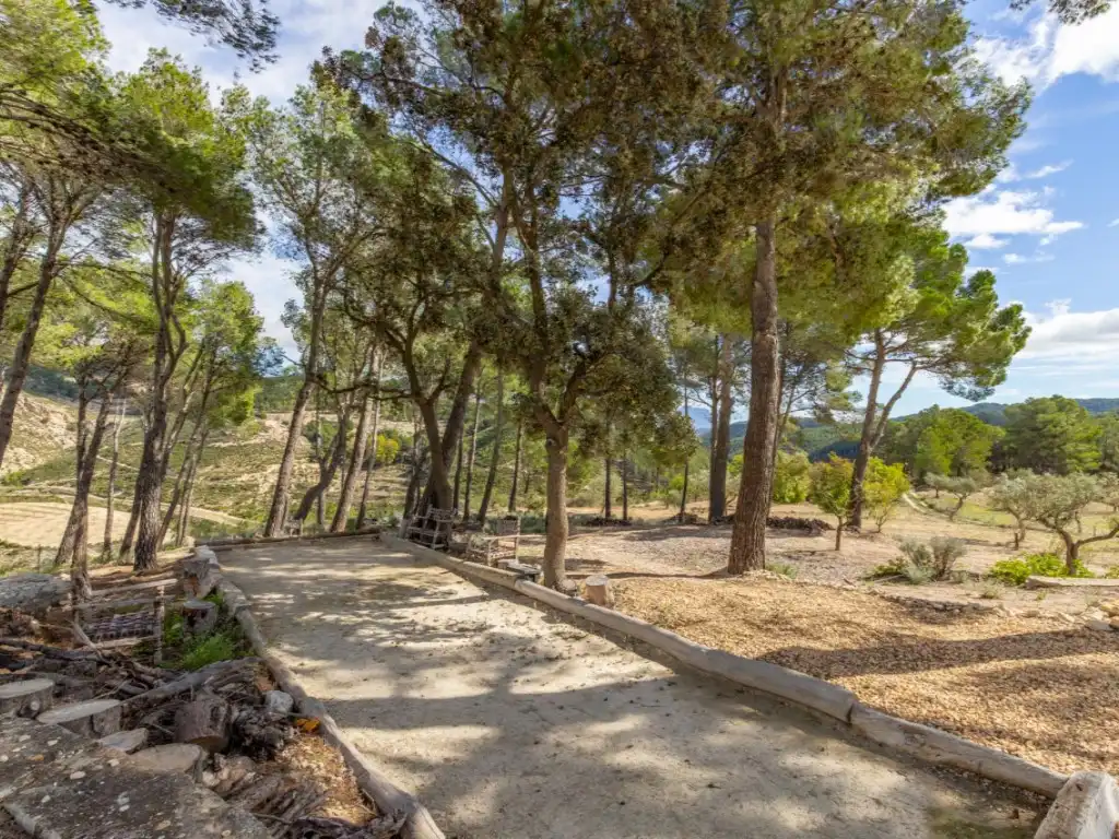 Vista exterior de Casa o xalet en venda en Torremanzanas / La Torre de les Maçanes amb Aire condicionat, Jardí privat i Piscina