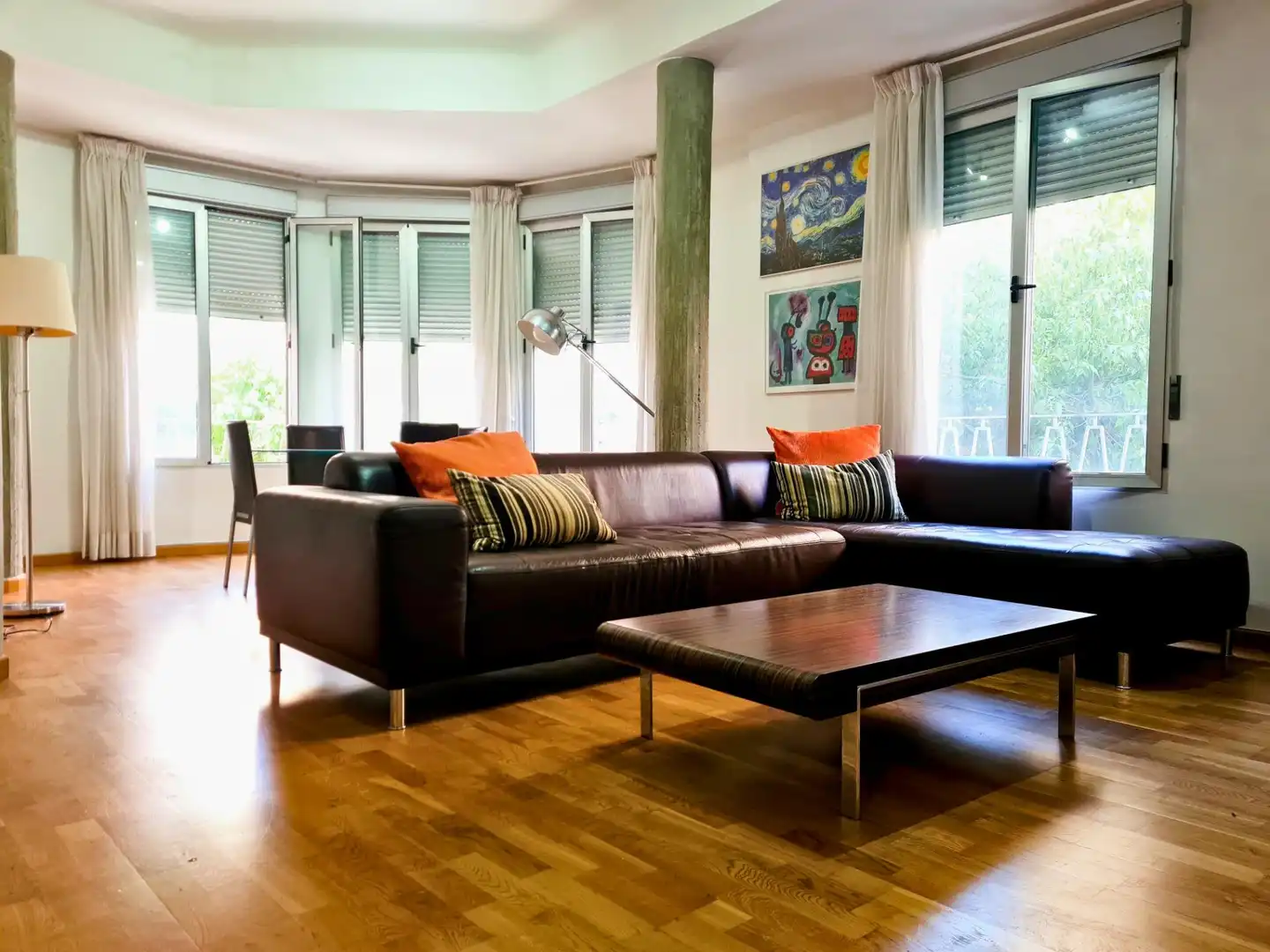 Sala d'estar de Pis de lloguer en Elche / Elx amb Aire condicionat, Parquet i Moblat
