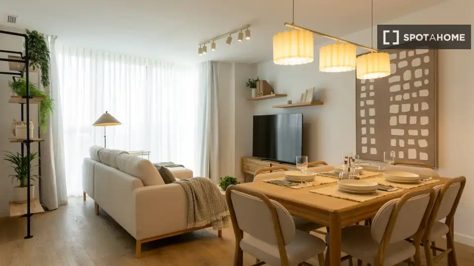 Sala de estar de Piso de alquiler en Valencia con Aire acondicionado, Calefacción y Amueblado