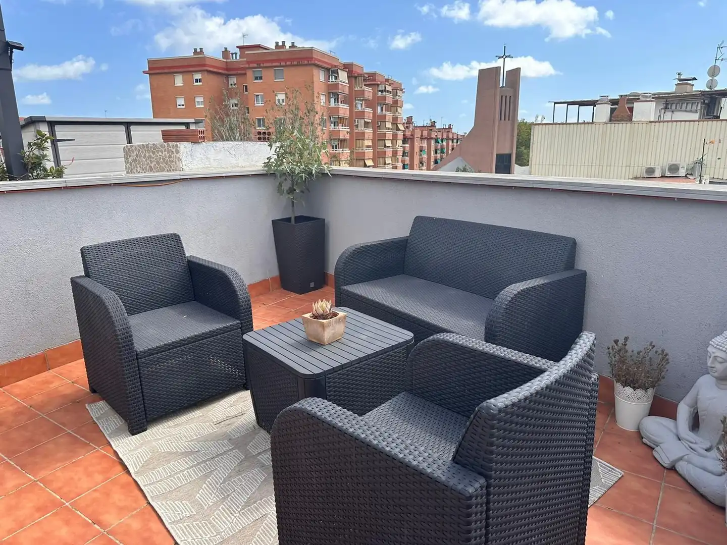 Terraza de Piso de alquiler en Badalona con Calefacción, Terraza y Amueblado