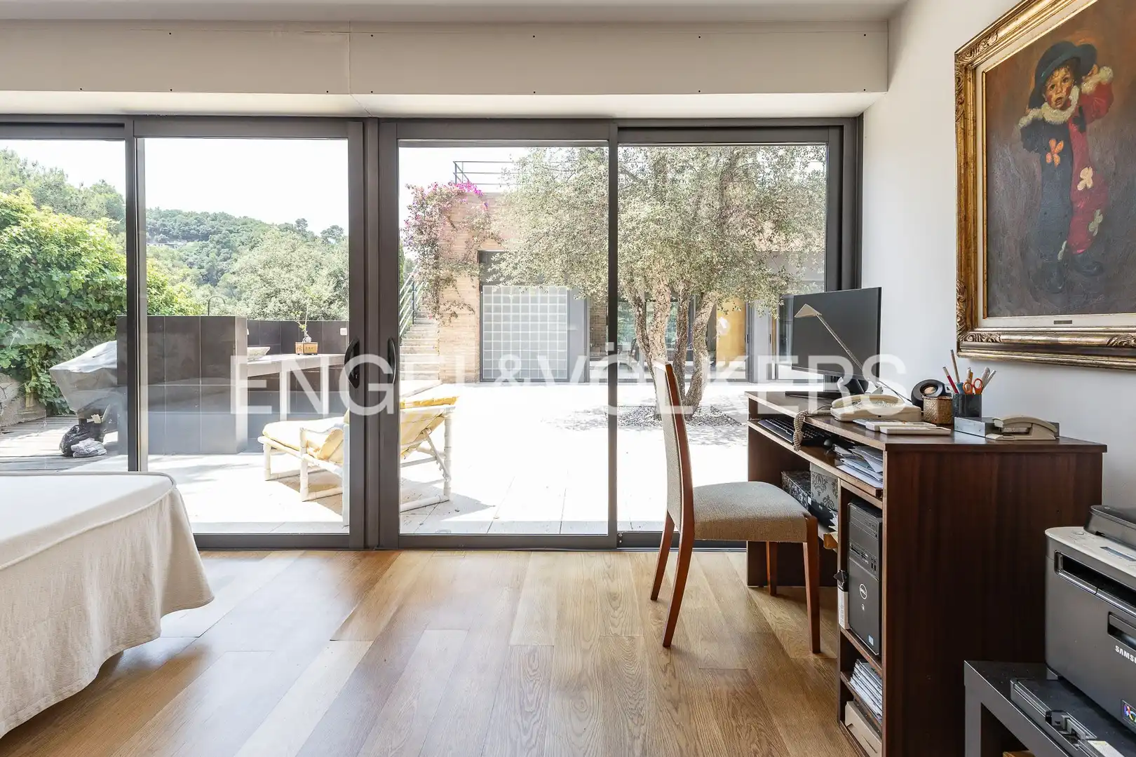 Terrassa de Casa adosada en venda en Sant Cugat del Vallès amb Calefacció, Jardí privat i Parquet