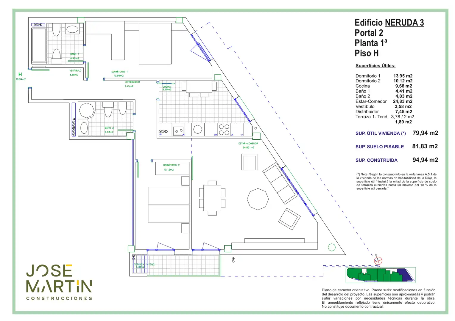 Apartamento con terraza en venta en Villamediana de Iregua, imagen 3