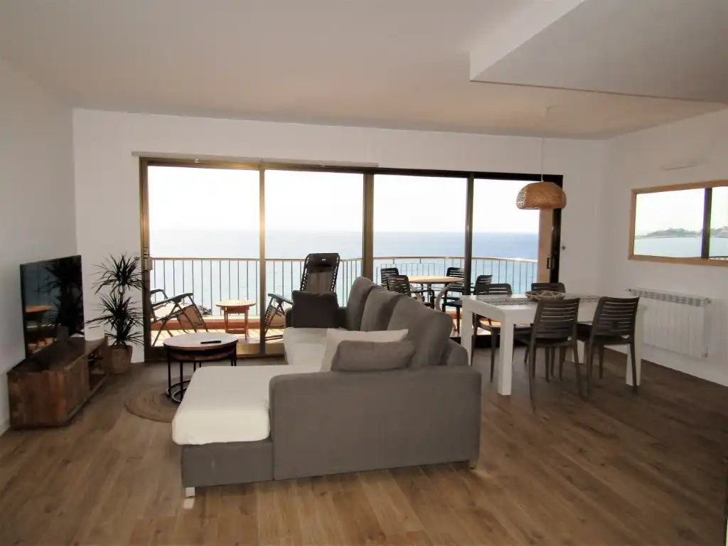 Sala d'estar de Apartament de lloguer en Calonge i Sant Antoni amb Moblat
